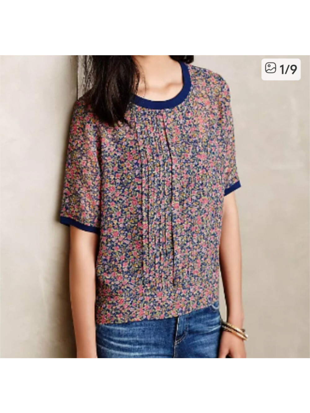 Dainty Vintage Inspired 100% silk pullover Soft Girl Top Small